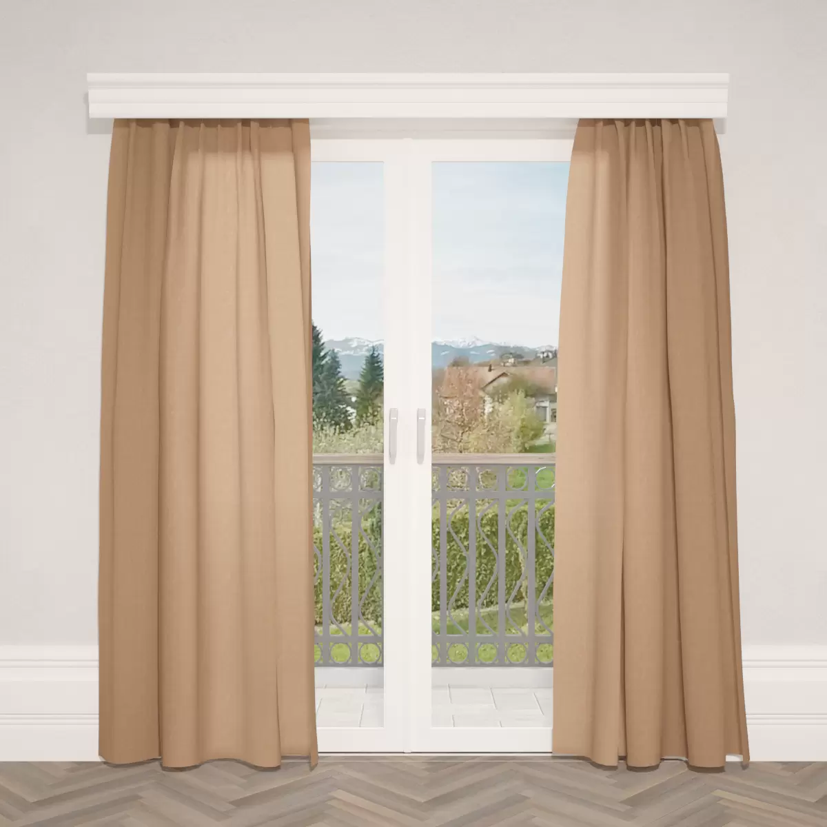 Nachtvorhang Jacquard Moiré Braun