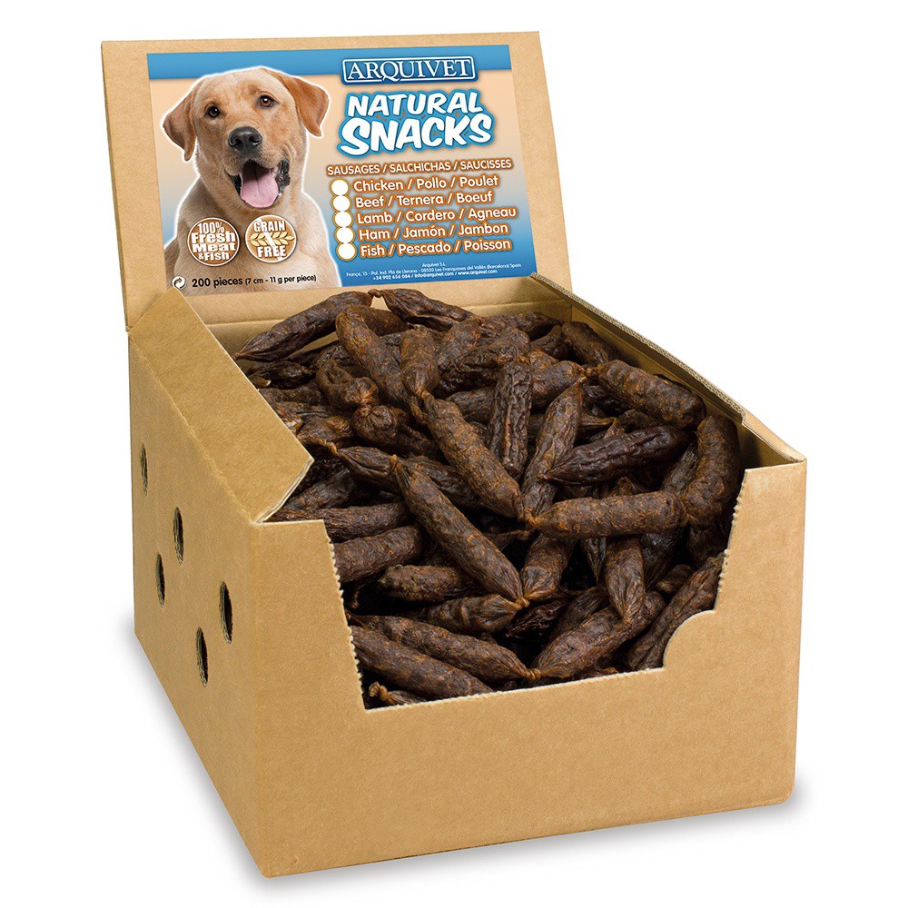 Salsichas com sabor de presunto para cães
