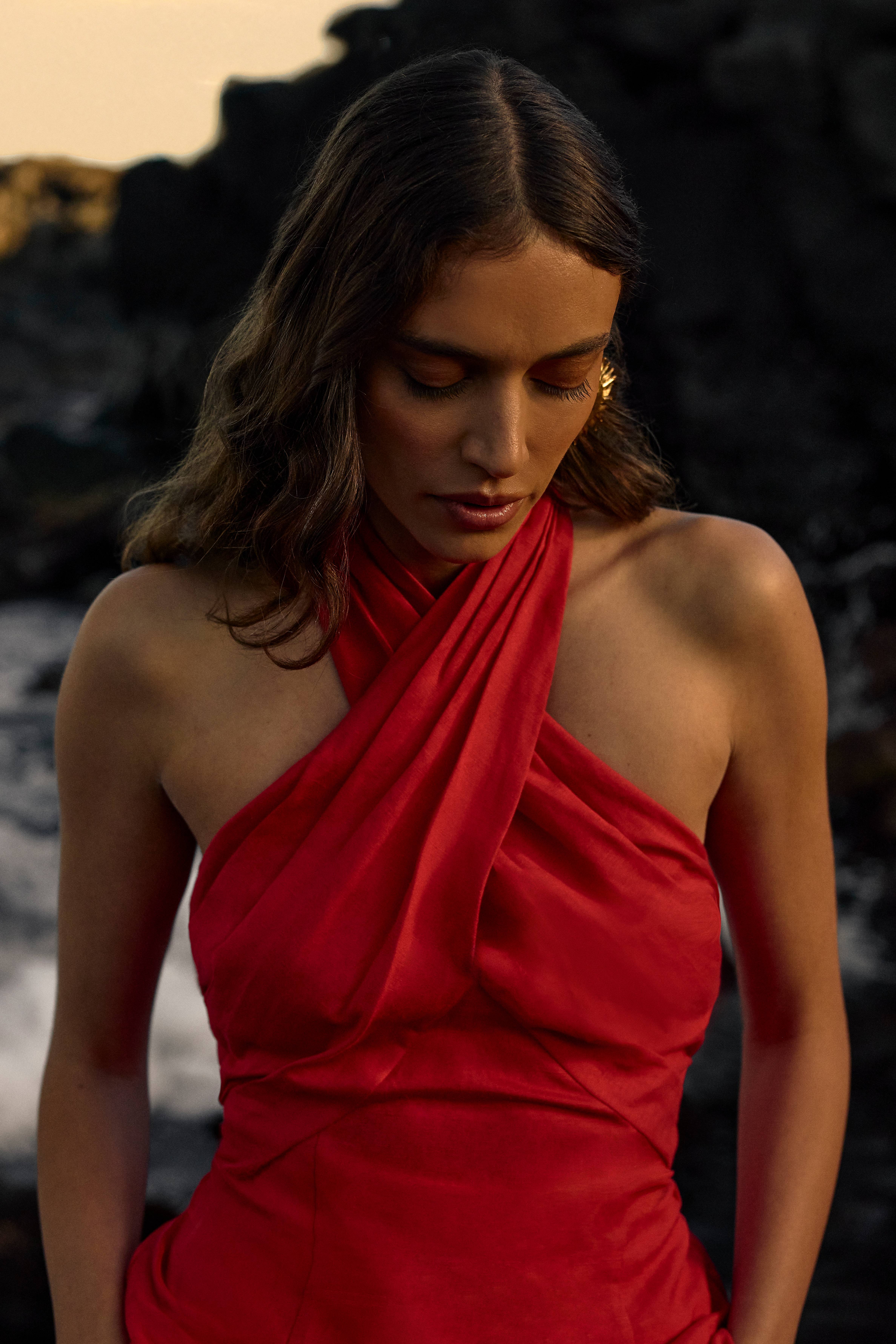 KarenMillen Haut Tissé Col Licou En Viscose Lin