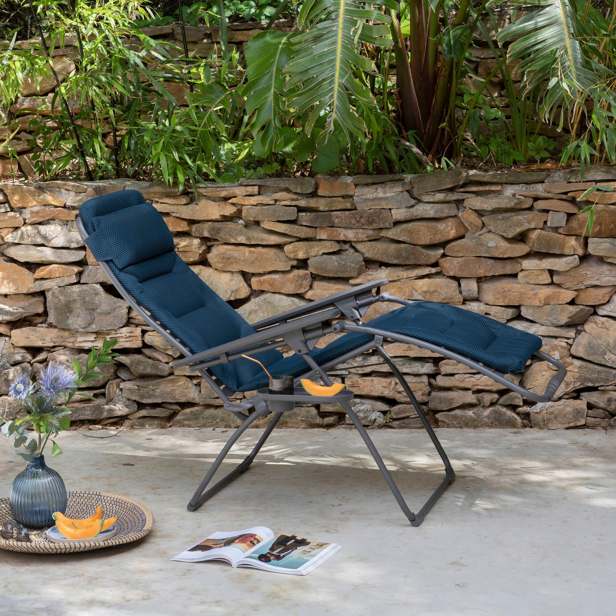 Gepolsterte Zero-Gravity-Relaxliege Futura BeComfort® Blau Bleu Encre