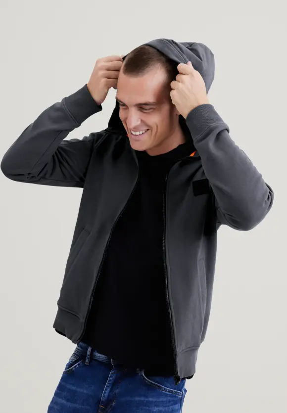 Sweatshirtjacke mit Kapuze - phantom grey