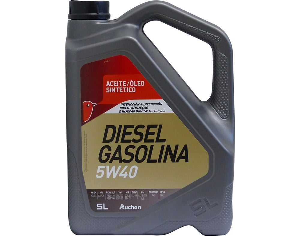LUBRIFICANTE AUCHAN SINTÉTICO 5W40 GASOLINA/DIESEL 5L