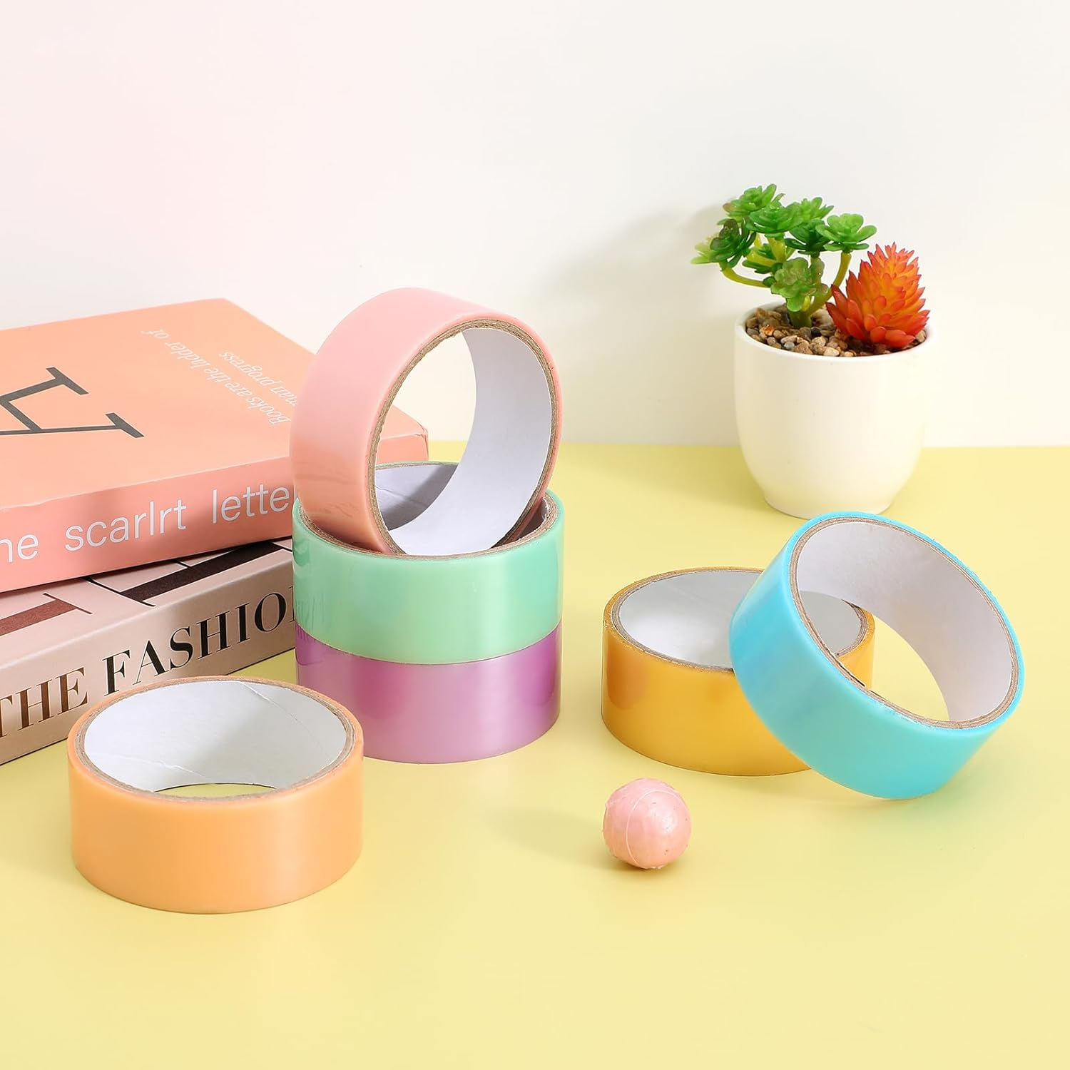 (48x85mm) Anti Stress Klebeband Dekompressions Fidget DIY Bastel Sticky Ball Tape - Assortiert
