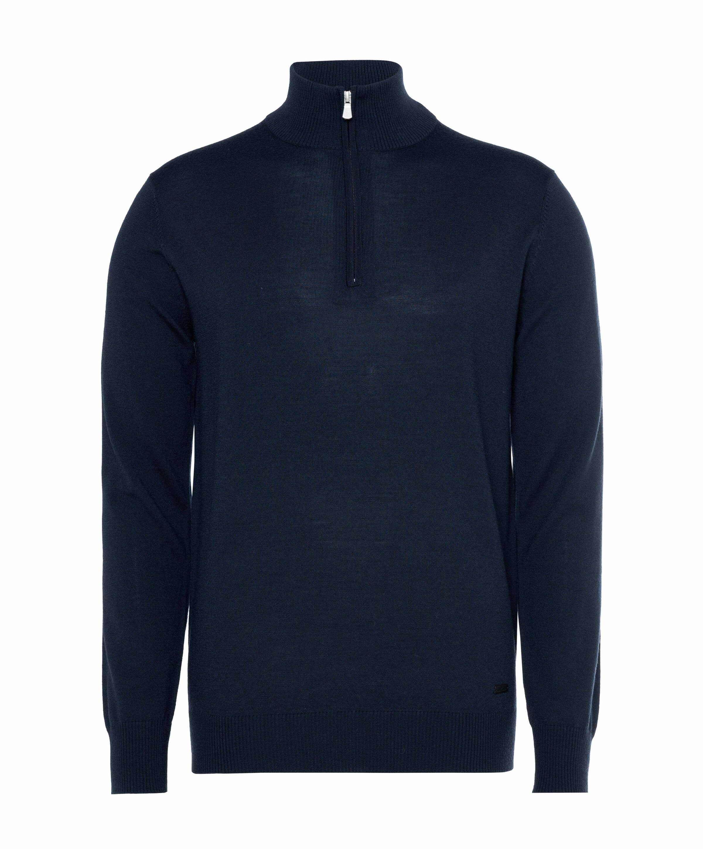 Born with appetite Heren trui met rits blauw