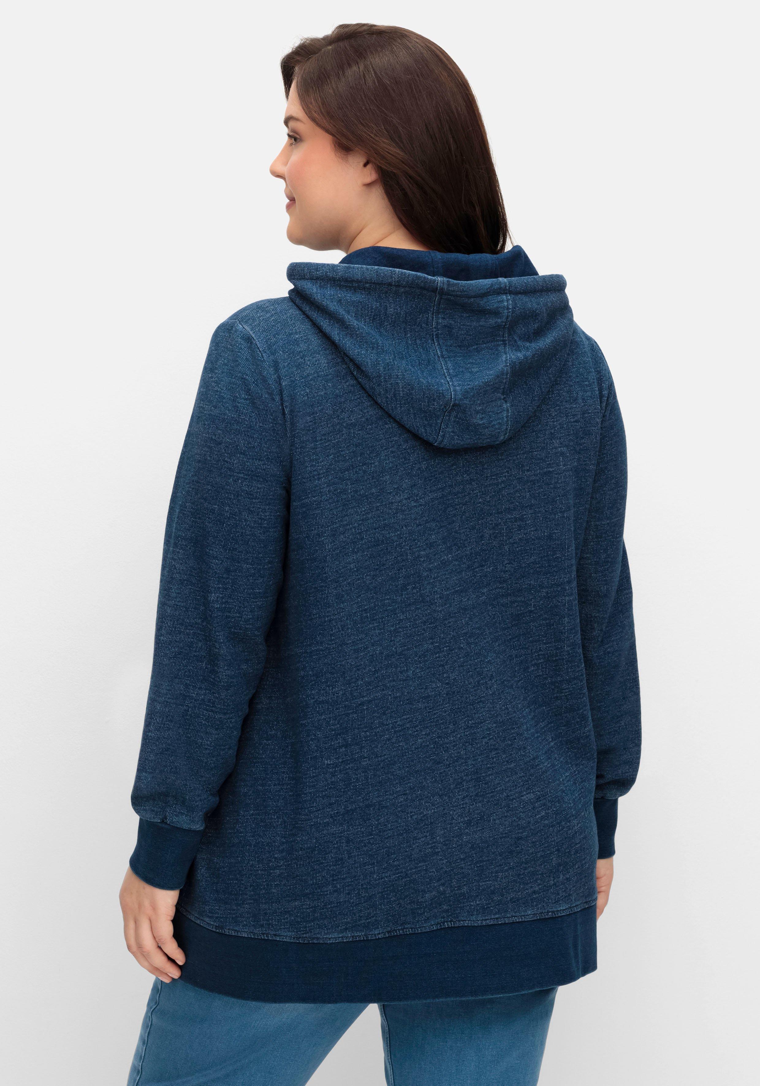 Sweatshirt in Denimoptik, mit Frontstickerei