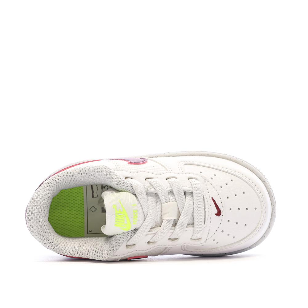 Nike Baskets Blanche/Bordeaux Fille Nike Force 1 Crater Classic