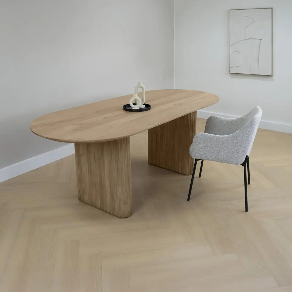 Lewis & Loft Eettafel Lynn - Ovaal - Mangohout - 200x90 cm - Naturel