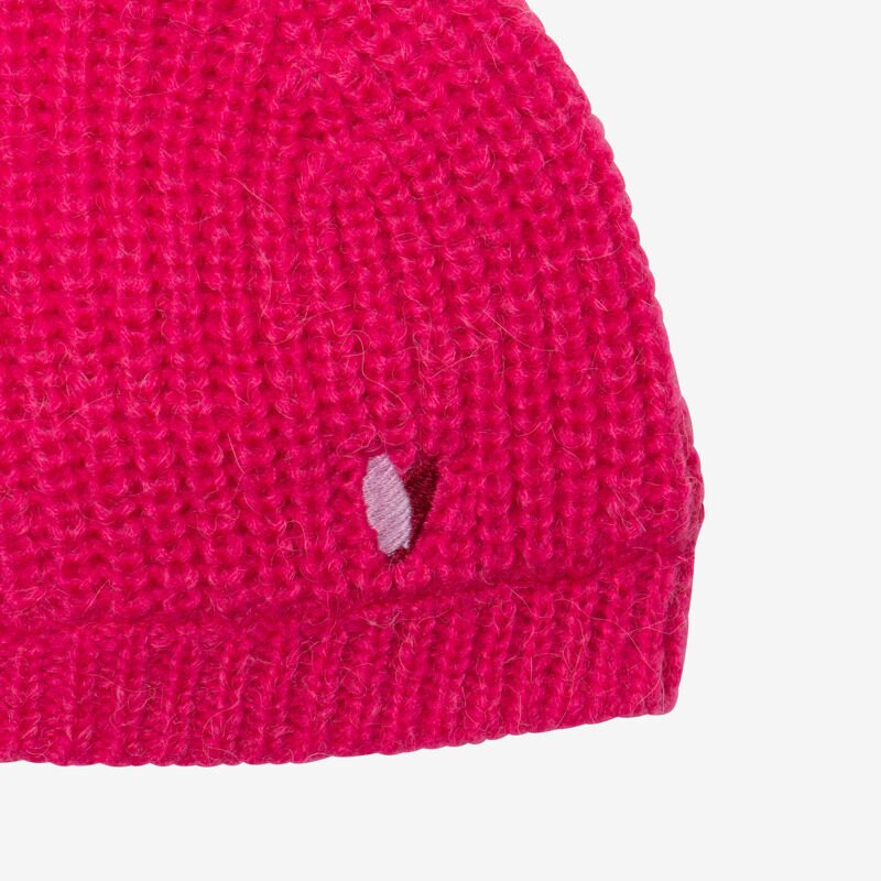 Bonnet bébé fille rose pompon rouge bébé fille Catimini Rose