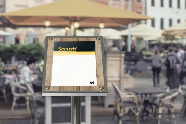 Securit® 1xA4 GLASS STAR informationsdisplay eg