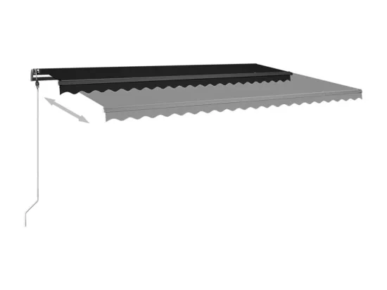 Auvent manuel rétractable avec LED 500x300 cm Anthracite