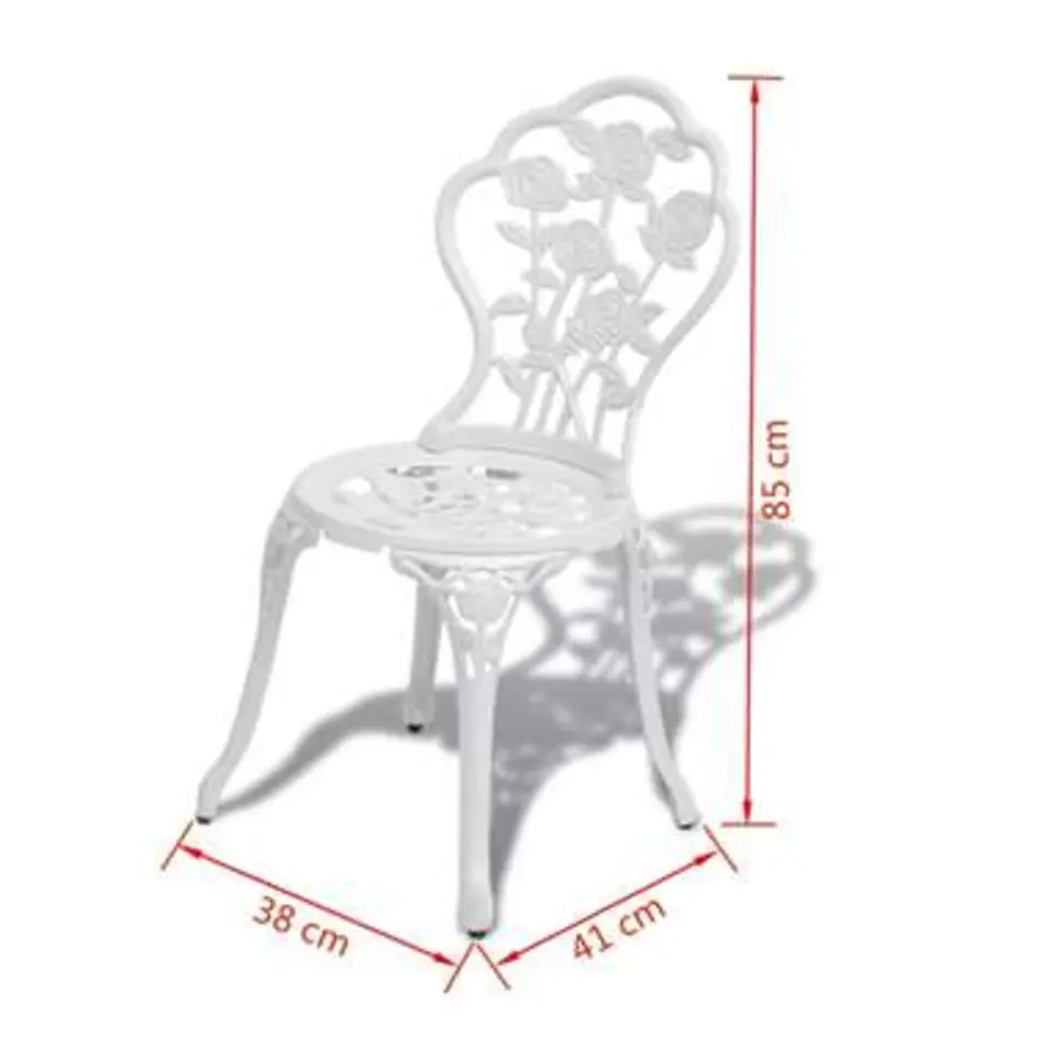 vidaXL - Bistroset Bistrosets - Wit - Aluminium