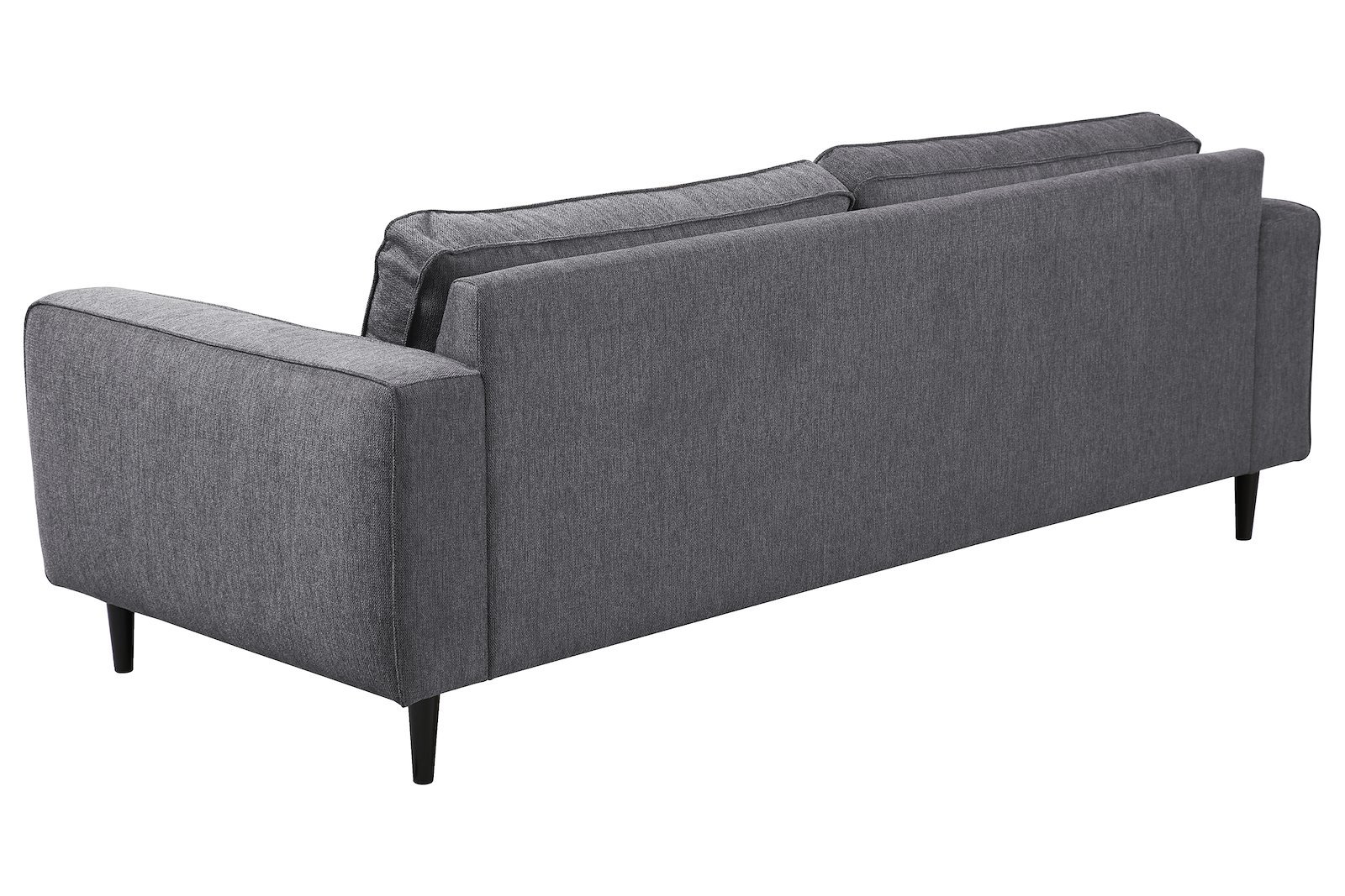 Jessie 3-seter sofa 3-seter i tekstil Brego 18 antrasitt med mørk brune ben i heltre.