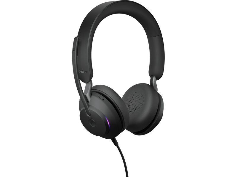 Jabra Headset Evolve2 40 SE Duo MS USB C/A Headset mit passiver Geräuschisolierung und einem Noise-Cancelling-Mikrofon