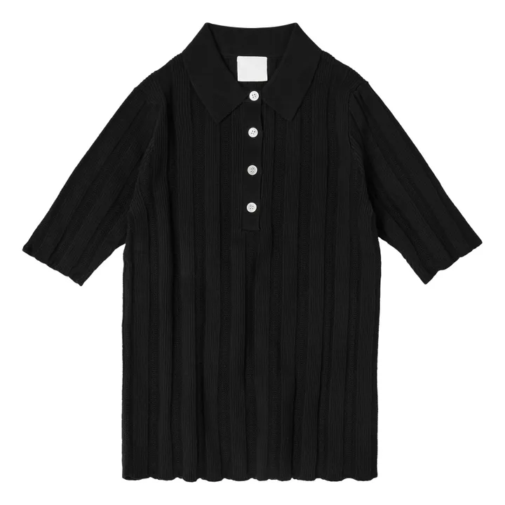 FUB Polo Pointelle Coton Bio - Collection Femme | Noir