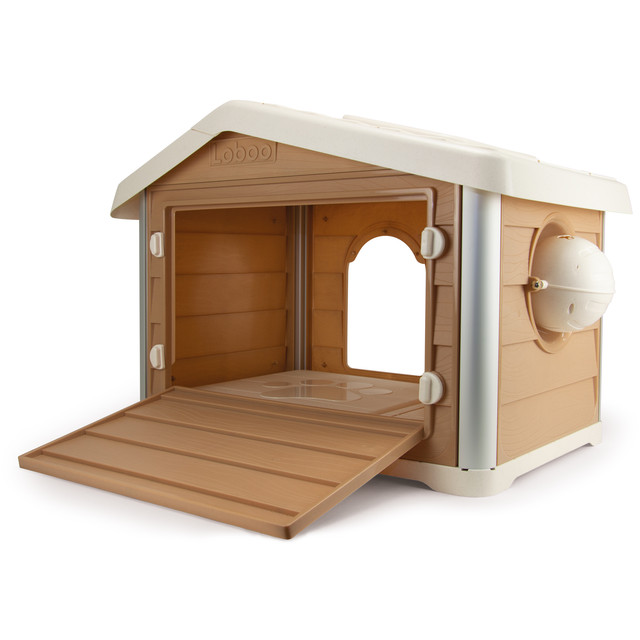Loboo – Smartkave Alaska Casinha Modular para Cães, Piso Elevado, Paredes Isoladas, Comedouro, Bordas Arredondadas e Parede Traseira Articulada
