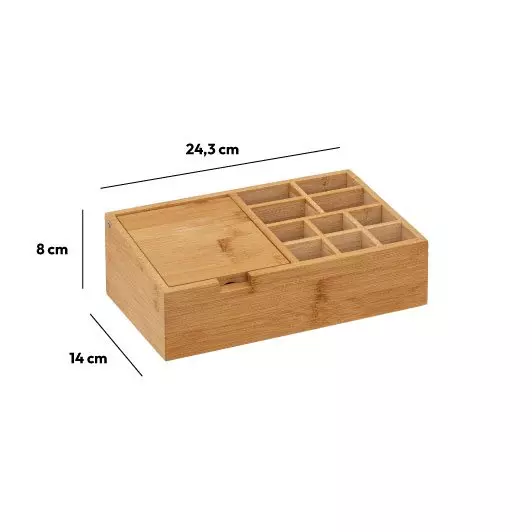 Organiseur Miroir 10 compartiments Bambou