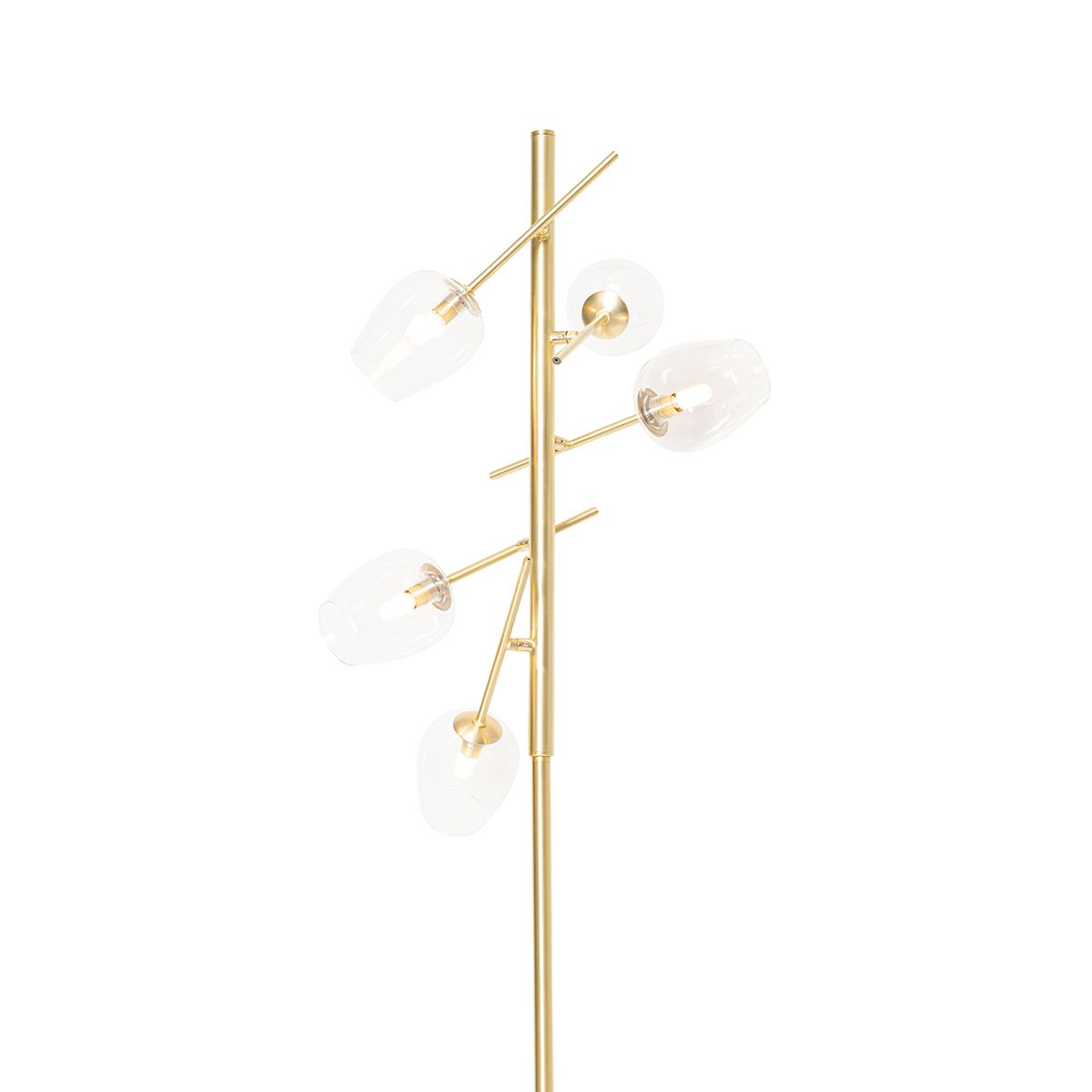 Klassieke vloerlamp goud met glas 5-lichts - Elien