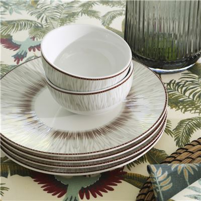 Vaisselle blanche en porcelaine émaillée