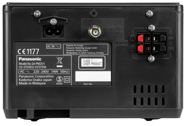 Panasonic SC-PM254 - Mikrosystem - 2 x 10 Watt - sølv