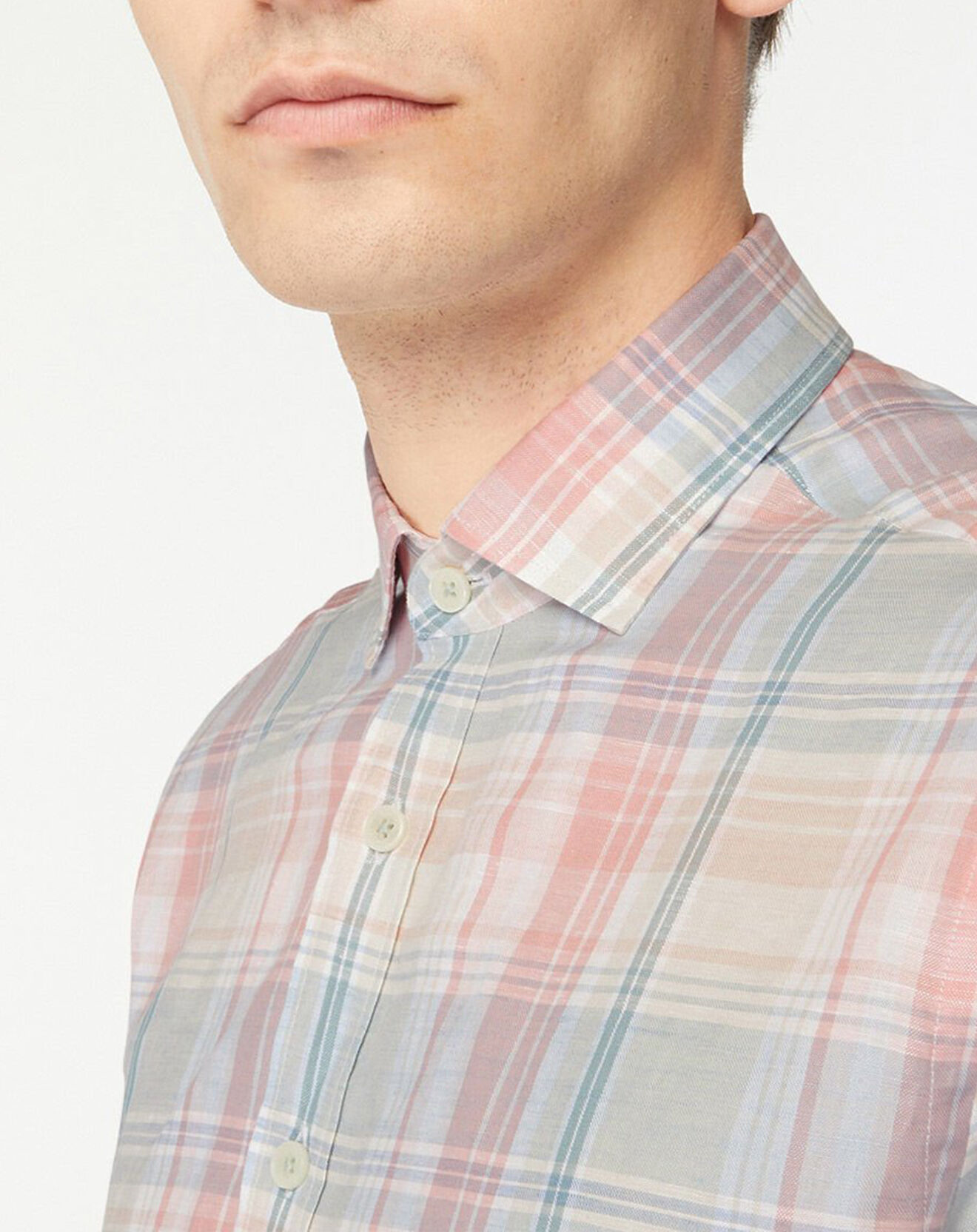 Hackett London Chemise en Lin mélangé Slim Fit à carreaux multicolore