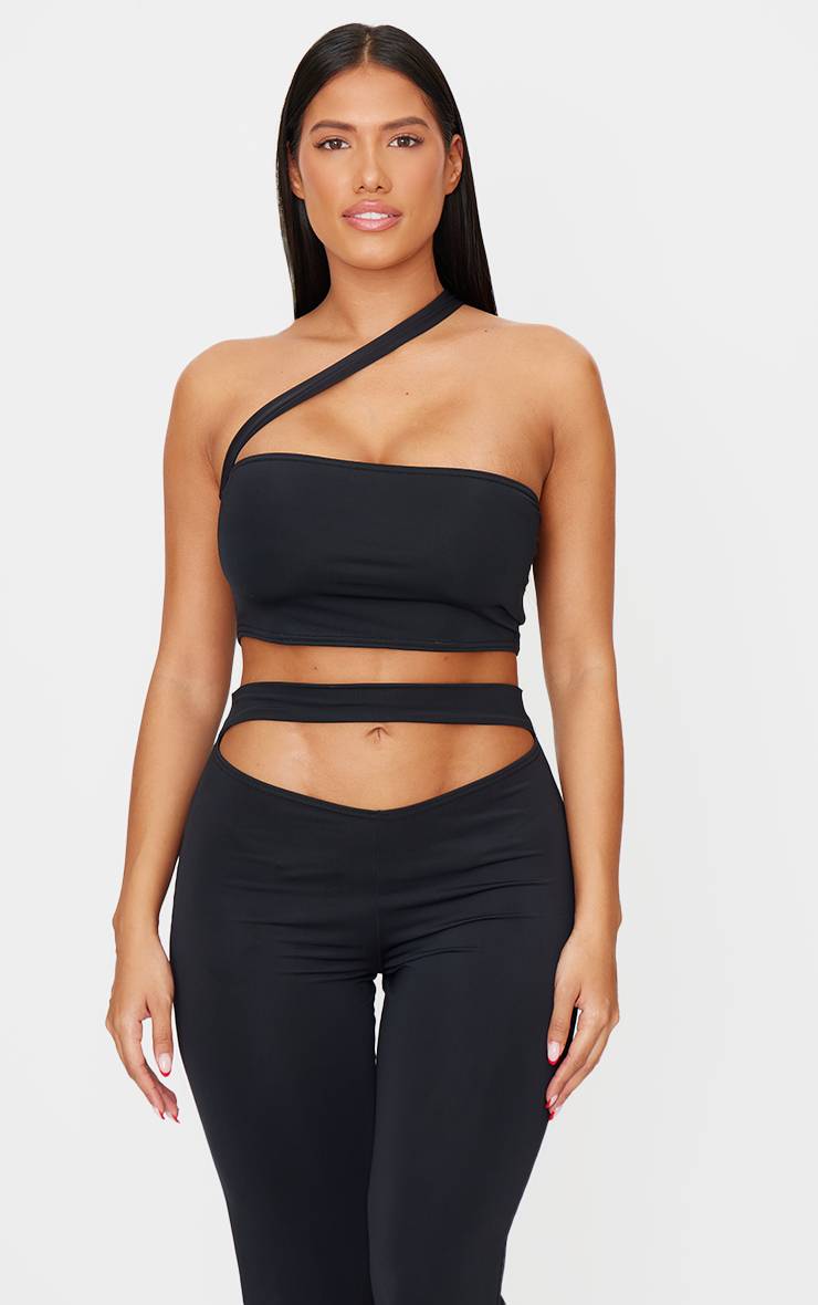 Crop Top Asymétrique Sculptant À Bretelles Shape