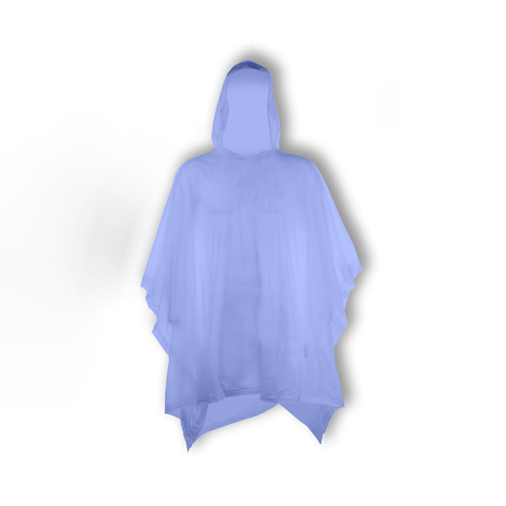 (2er Set) 120cm Unisex Vinyl Regenjacke Windmantel Poncho Ball Regencape mit Kapuze - Dunkelblau