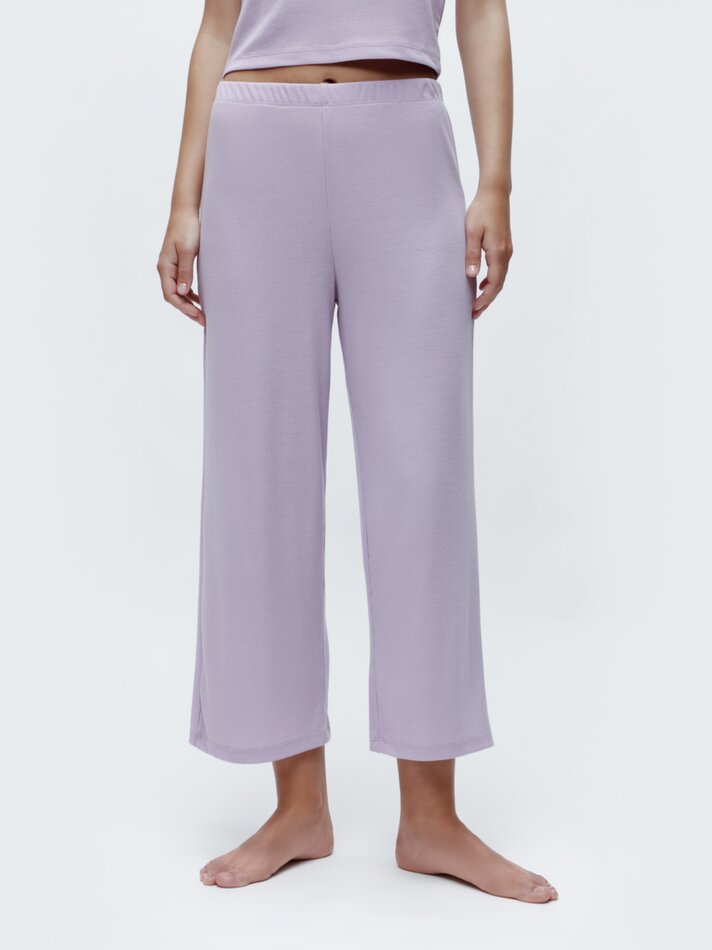 Calça de pijama canelada - Lilás