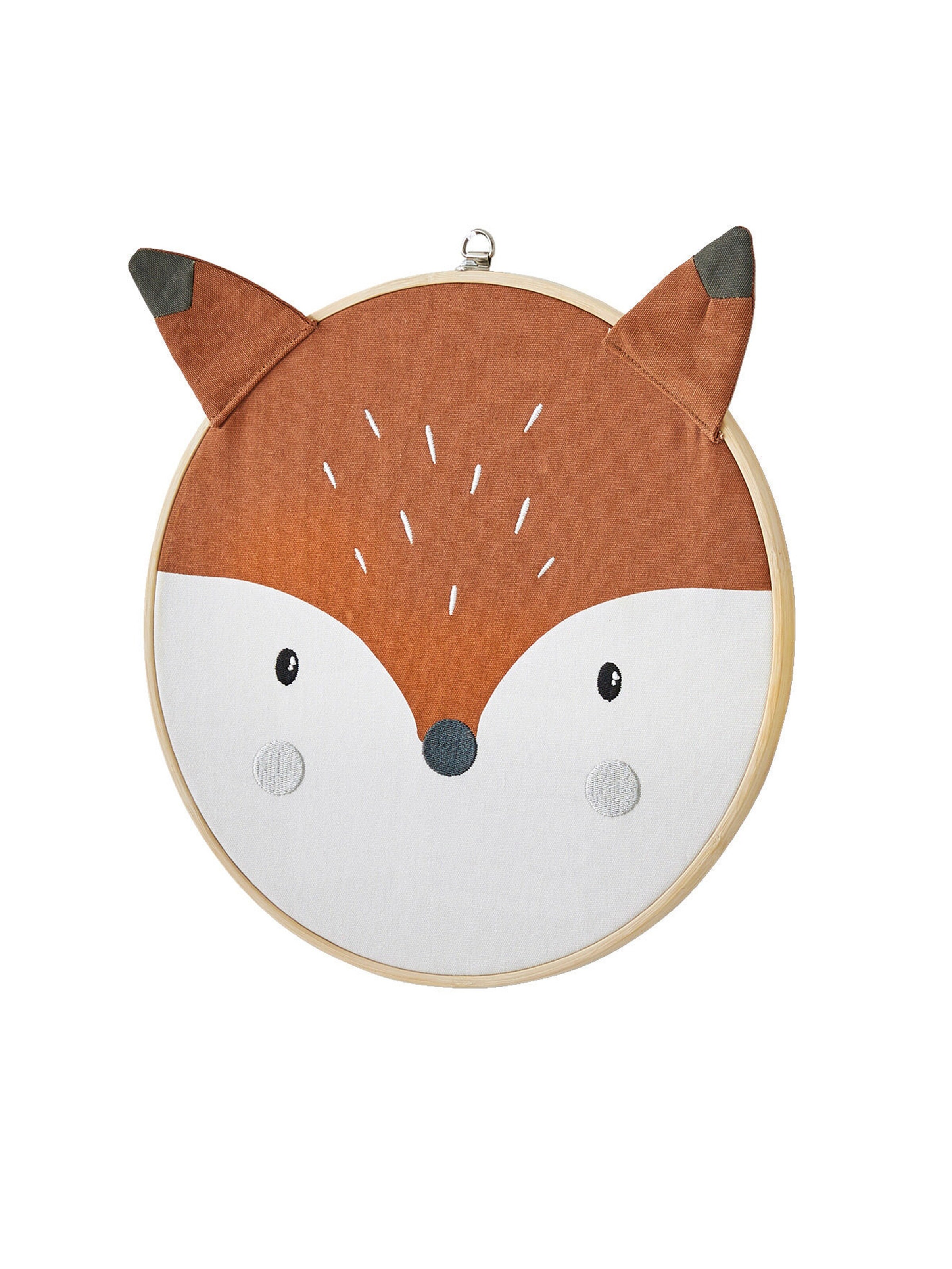 Vertbaudet Kinderzimmer Wanddeko FUCHS mit Rahmen orange/weiß