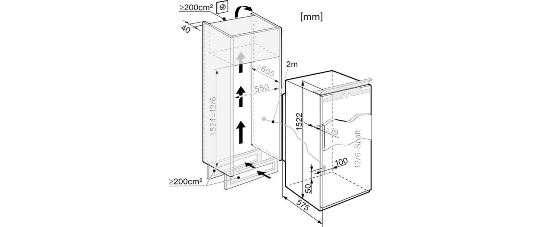 Einbaukühlschrank K 35582-55 iDF-1 Links<br>Einbau-Kühlschrank