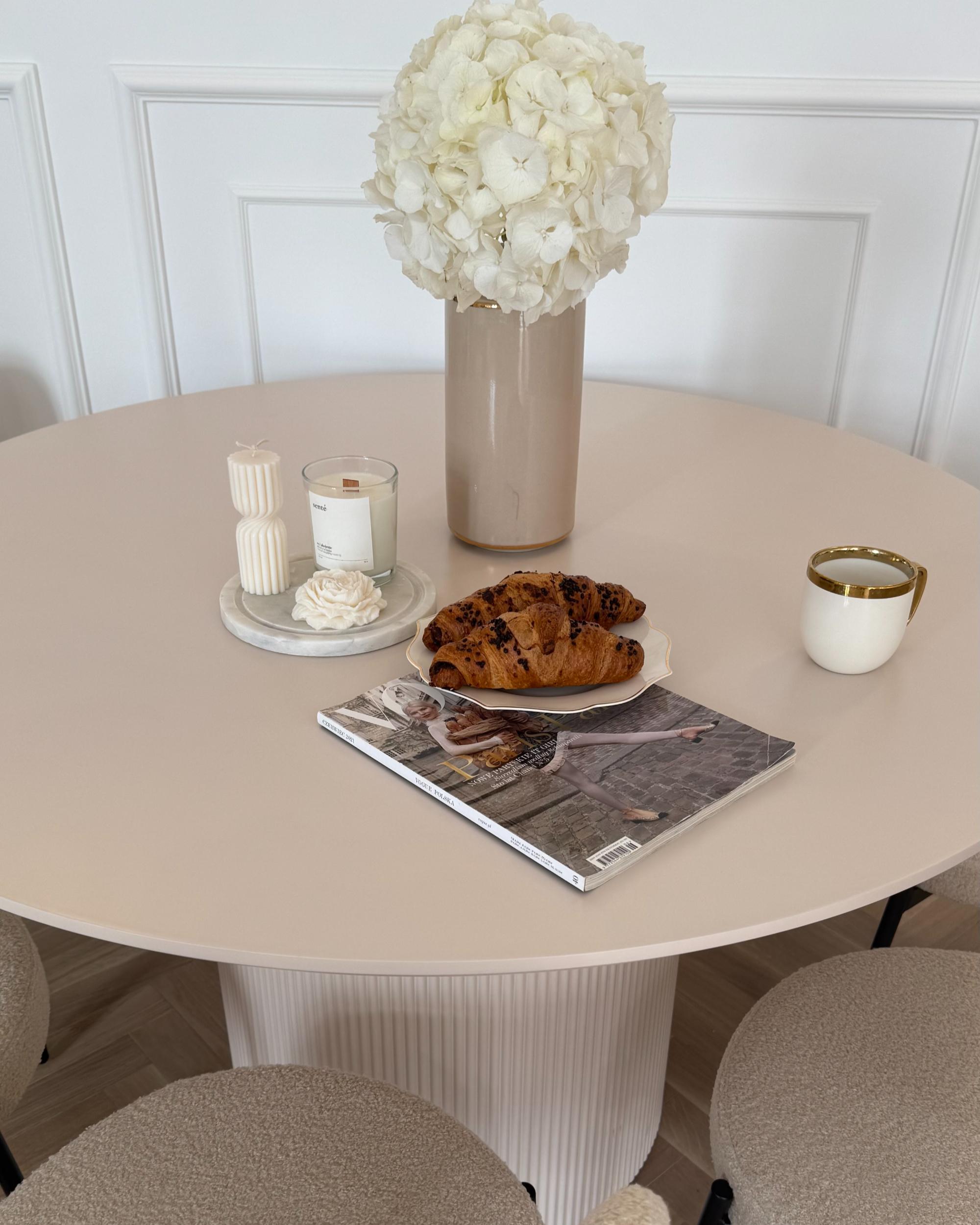 Eettafel NEWELL Lichtbeige 120 cm 120 cm