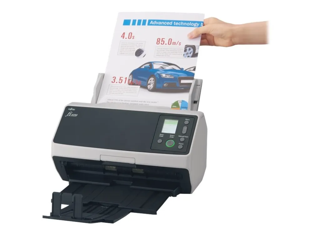Ricoh fi-8190 - Dokumentscanner - Dual CIS - Duplex - 216 x 355.6 mm - 600 dpi x 600 dpi - op til 90 ppm (mono) / op til 90 ppm (farve) - ADF (100 ark) - op til 13000 scanninger pr. dag - USB 3.2 Gen 1, Gigabit LAN