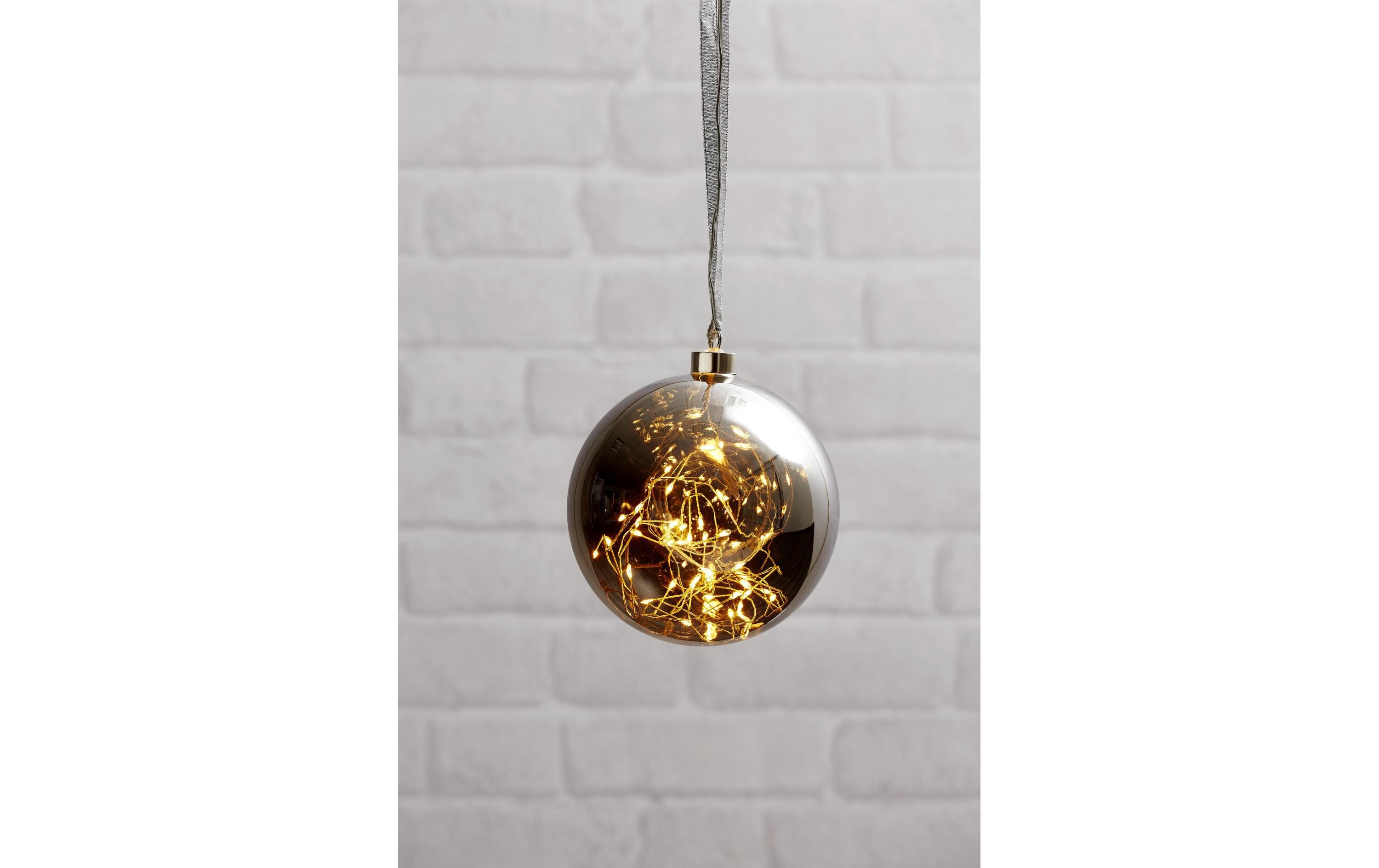 Weihnachtskugel Glow, 40 LED, Ø 15 cm, AnthrazitWeihnachtskugel mit Beleuchtung