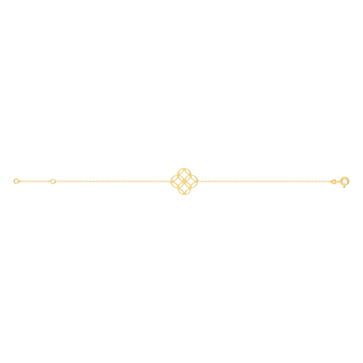 Bracelet or jaune 375 18 cm motif mandala