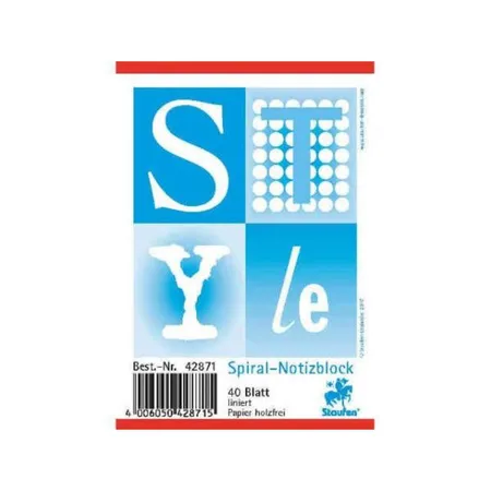 Staufen Spiralnotizblock Original Style A7, kariert, 40 Blatt