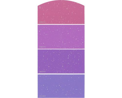 Kleurstaalkaart, kleurenkaart H27, glittereffect, intens paars kleurenschema, 21x10 cm