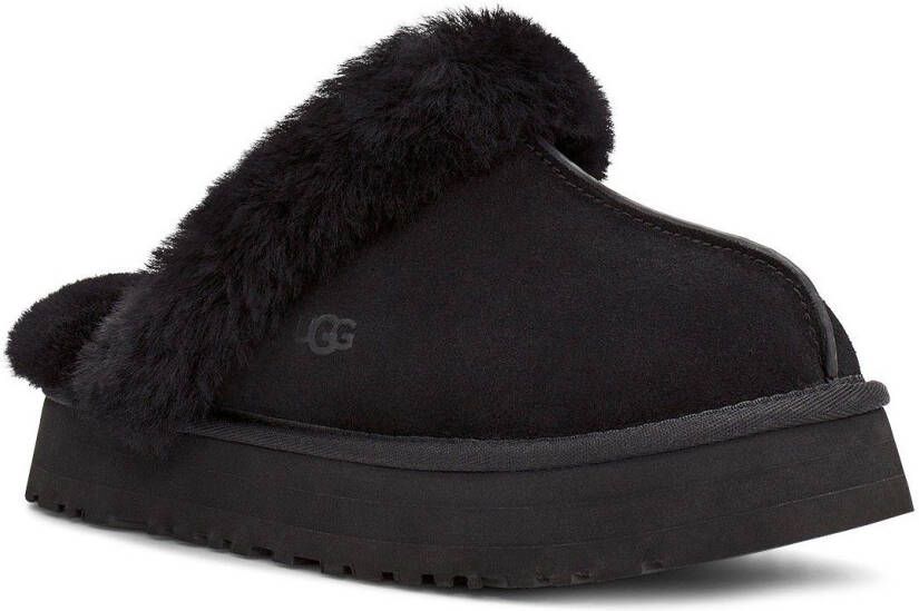 Ugg Slippers & Mules Plush Lined Black Slip-On Sandals With Thick Sole in zwart