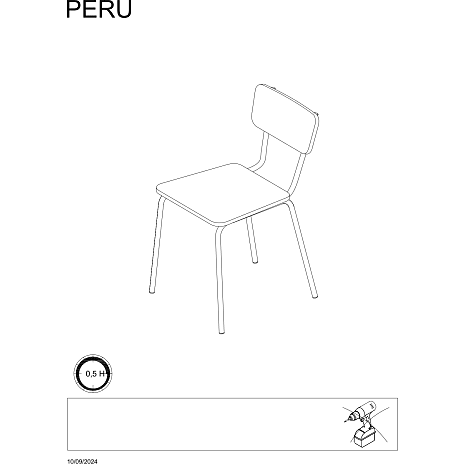 Peru spisebordsstol - egetræslook