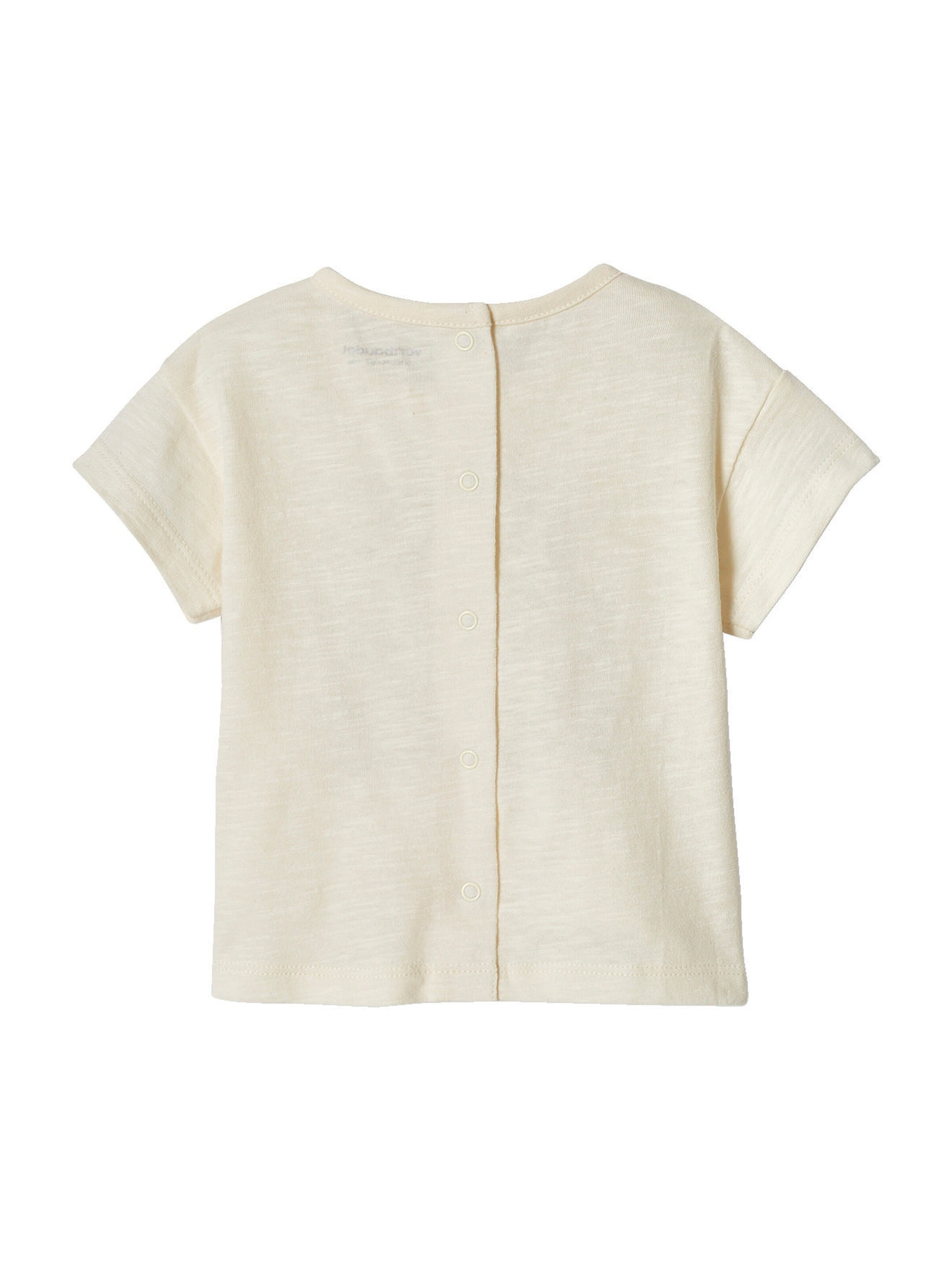 Vertbaudet Jungen Baby T-Shirt mit Message-Print wollweiß