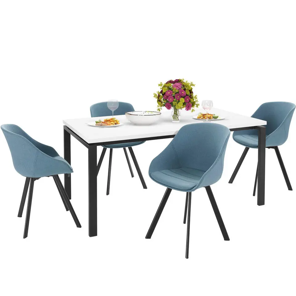Sabine - Eettafel 160x90 cm voor 8 in wit MDF