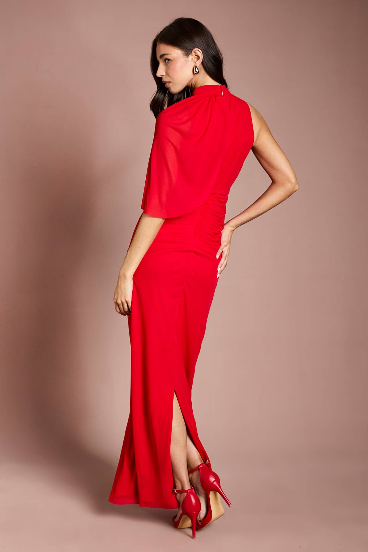 Coast Robe Maxi En Jersey Drapé À Col Montant Contour Collective