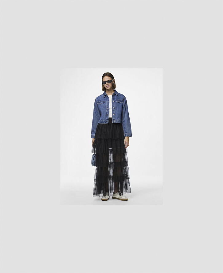 Pieces PCSHELBY HW ANKLE SKIRT D2D Sort