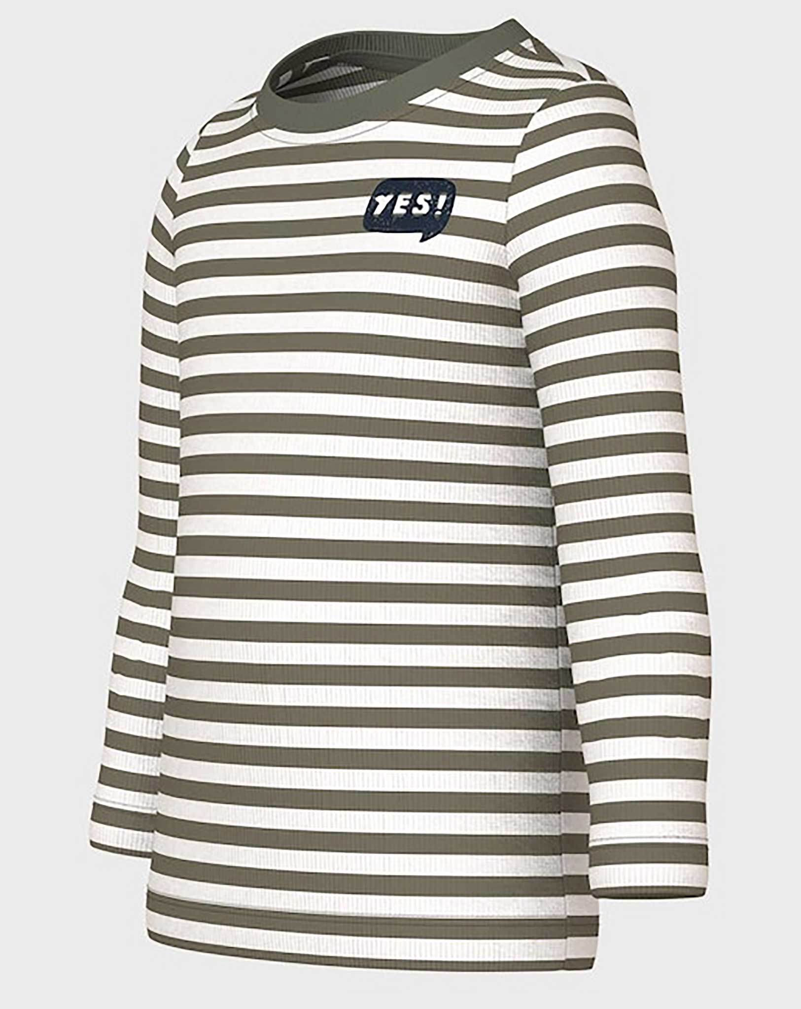 Langarmshirt NMMVILLY STRIPES YES in dusty olive