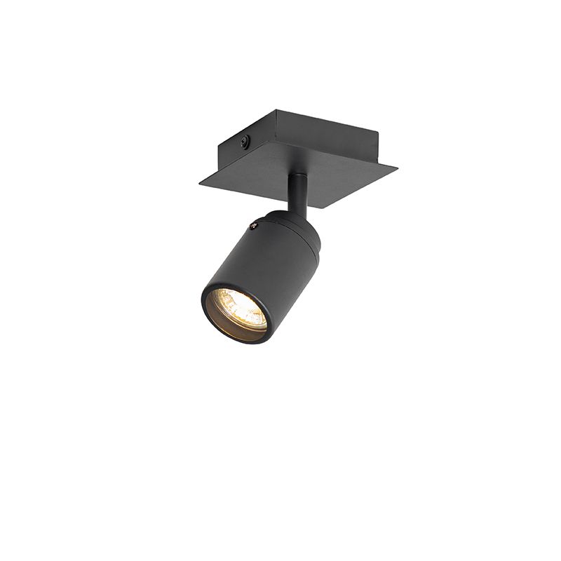 Moderne badkamer spot zwart vierkant IP44 - Ducha