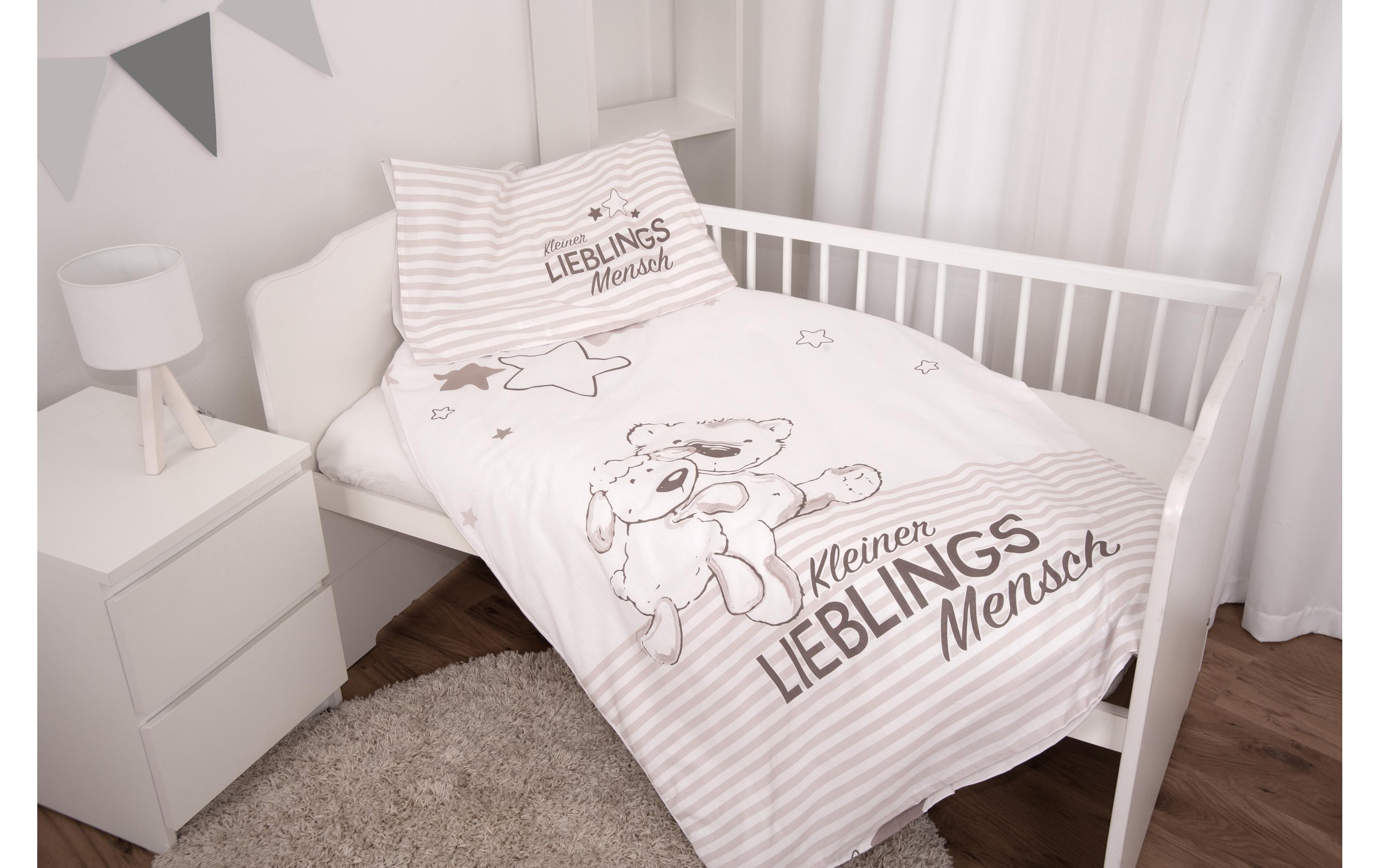 Kinderbettwäsche Lieblingsmensch 100 x 135 cm + 40 x 60 cmBettwäsche für Kinder