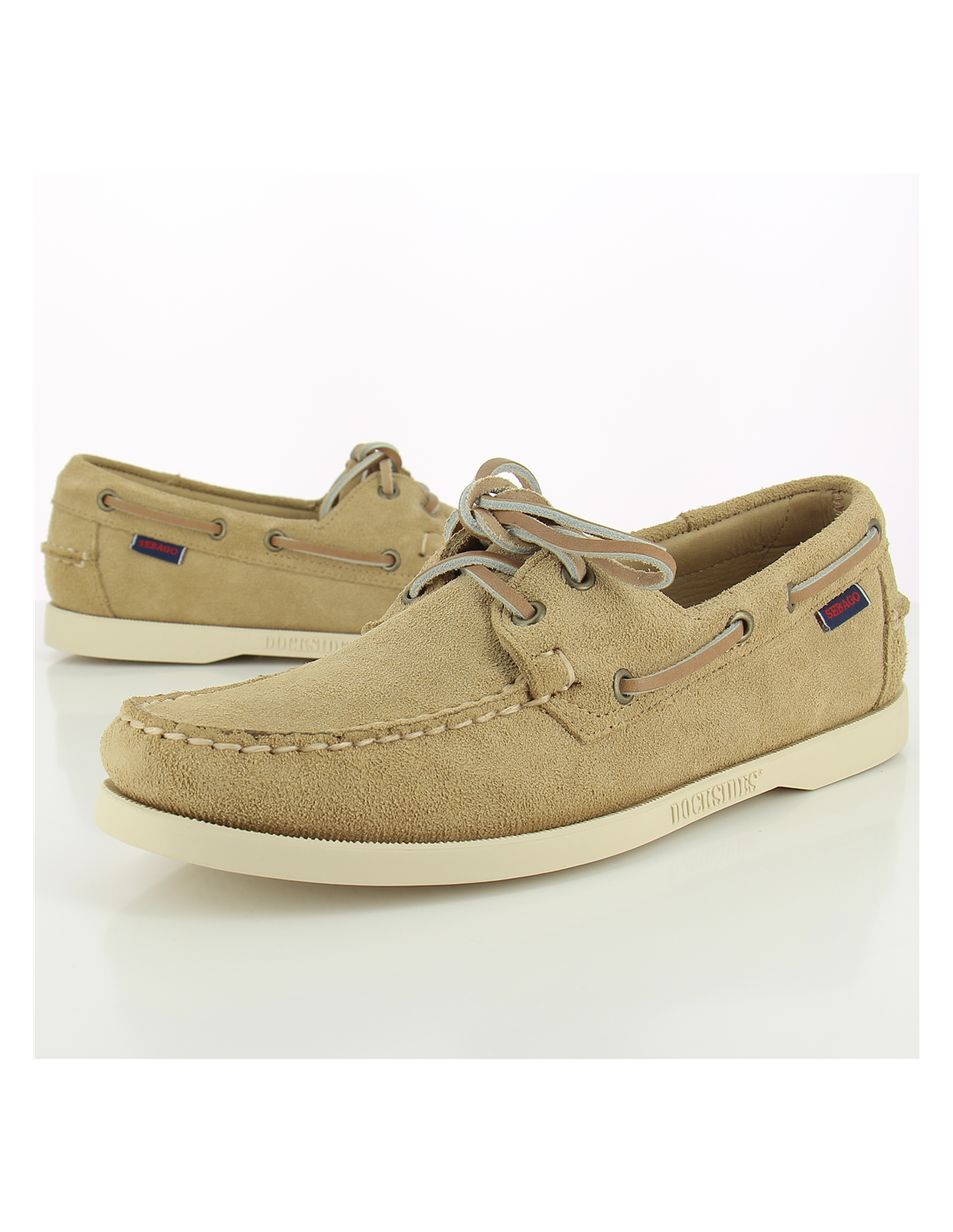 sebago mocassins bateaux homme portland flesh out cuir beige