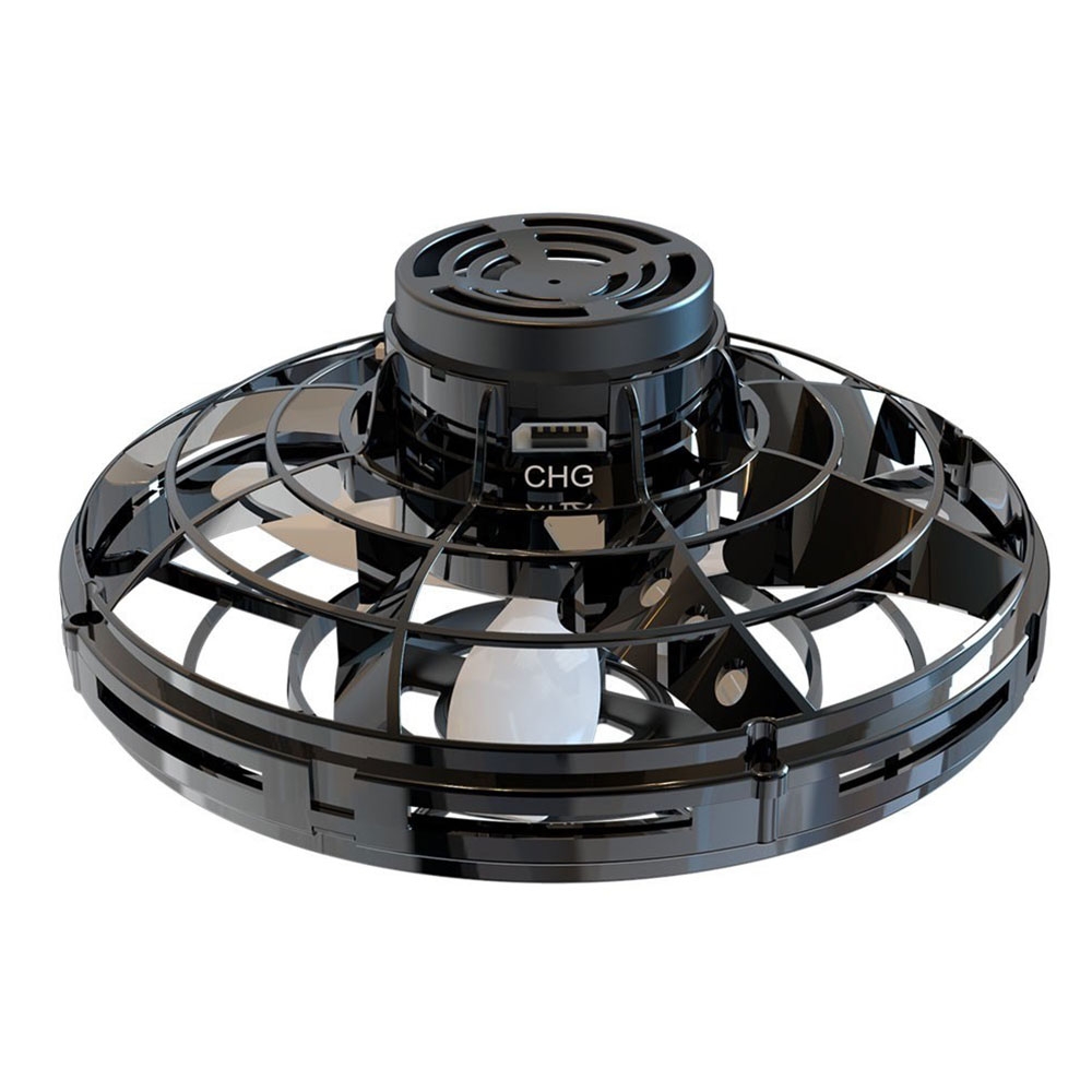 Selbstfliegende 3D Quadrocopter UFO Drohne Flugkreisel Spielzeug LED Blinklicht - Schwarz