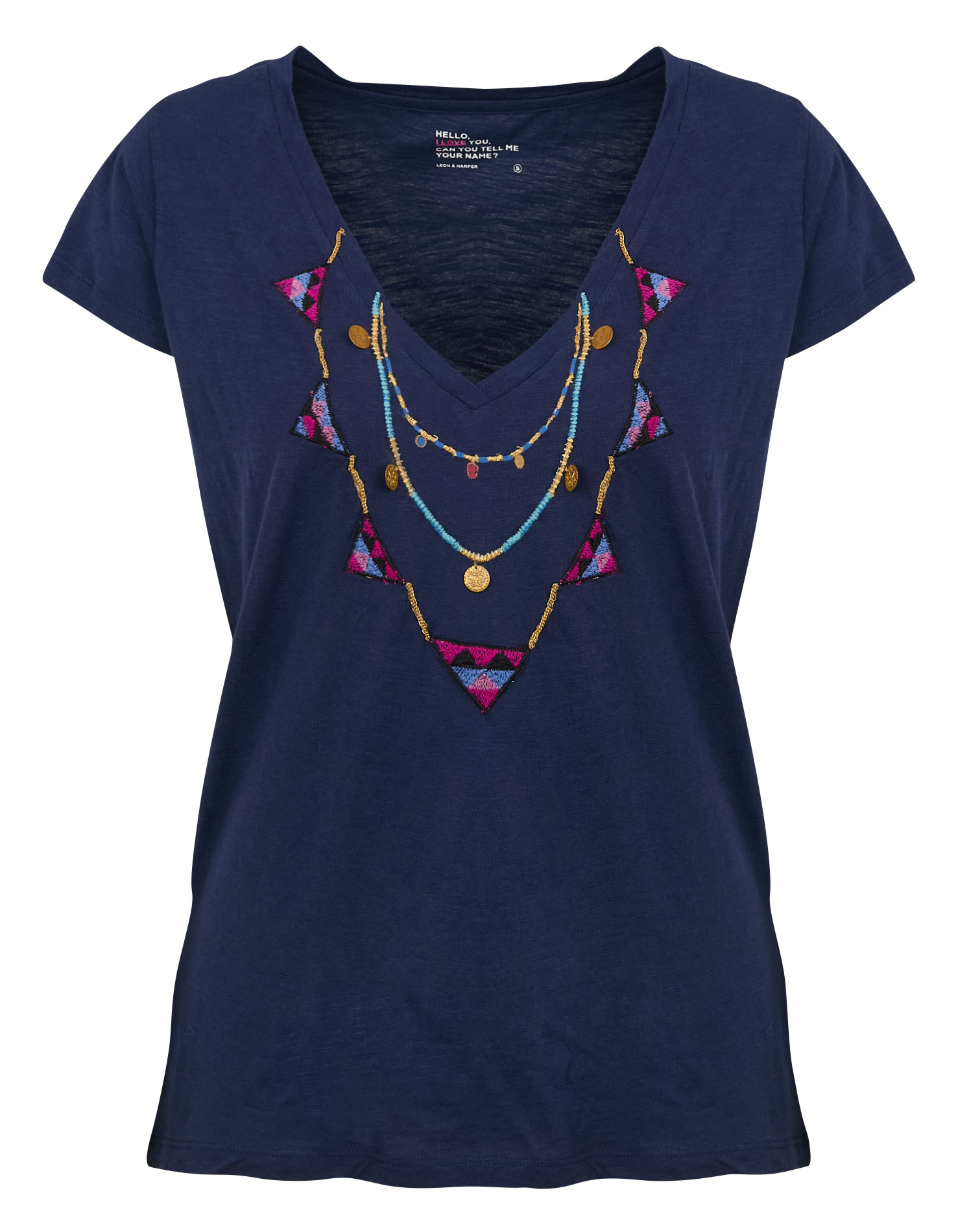 TONTON - Tee-shirt col V en coton bio | Bleu