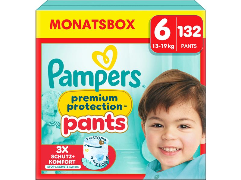Pampers Windeln Premium Protection Pants Extra Large Grösse Monatsbox 15  kg, 132 Stück
