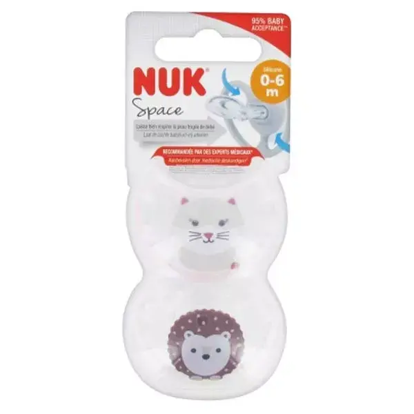 Nuk Sucette Physiologique Silicone +0m Renard Arc-en-Ciel Lot de 2
