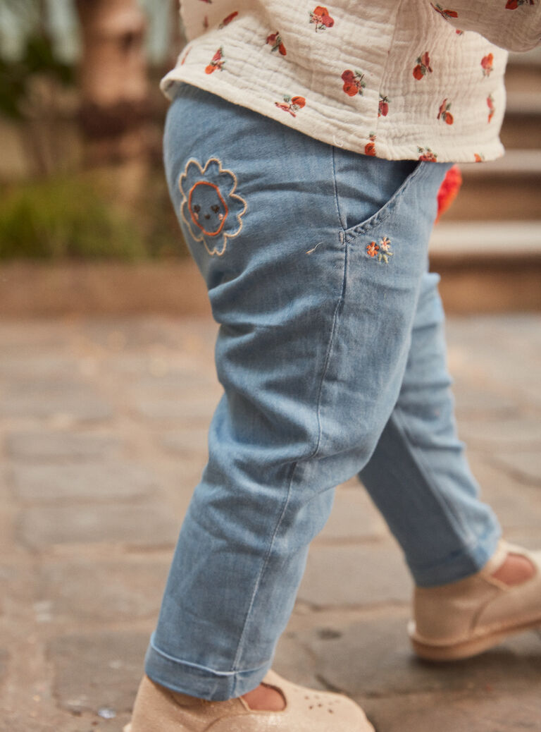 Pantalon en chambray denim clair